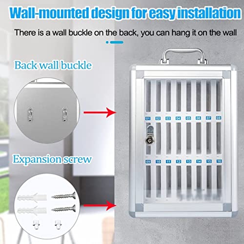 48/60 Bit Aluminum Alloy Pocket Chart Cell Phones Storage Cabinet for Cell Phones, Wall-Mounted with A Locked, Can Be Carried by Hand for Classroom Office Factory