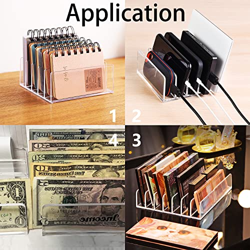 Halyuhn 6Pack Acrylic Mail Organizer for Desktop, 5 Slot Clear Mail Sorter