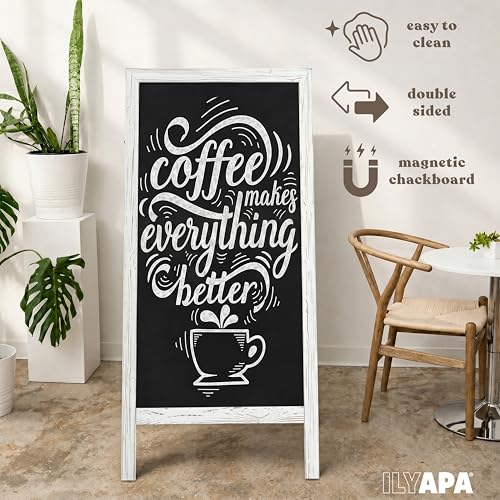 Ilyapa A Frame Chalk Board Easel Sign 27x58 in - Sandwich Signs Outdoor