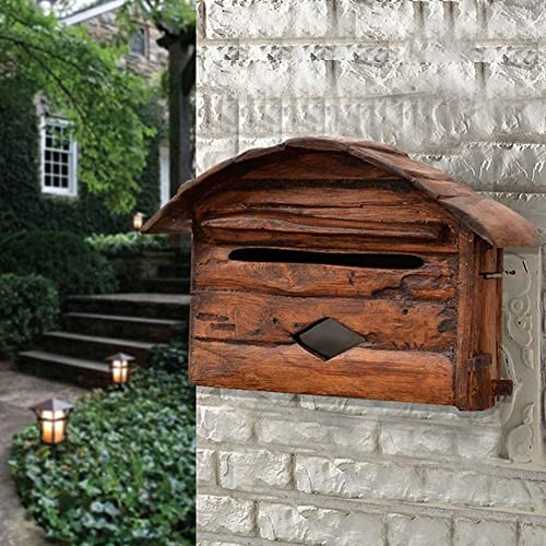 FSunKoFu Suggestion Box Mailbox Complaint Suggestion Box Retro Solid Wood Mail Box Waterproof Suggestion Box Complaint Box Suggestion Letter Box Parcel Box Drop Box