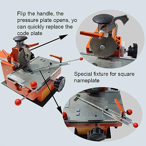 PreAsion Manual Nameplate Metal Label Stamping Printer Machine Semi-Automatic Sheet Embosser with Fixture 4mm