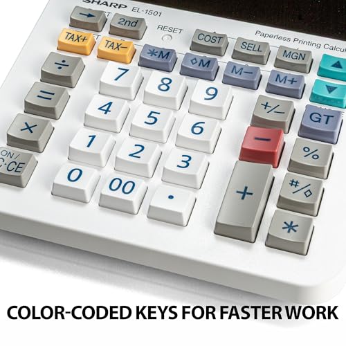 Sharp Compact Cordless Paperless Business Calculator (EL-1501)
