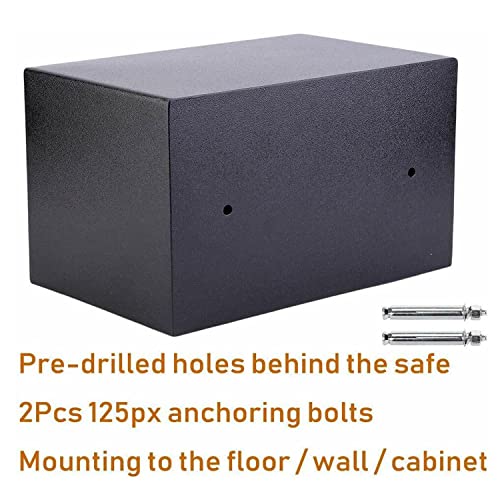 TBLOTYD Security Steel Digital Electronic Security Safe Box with 2 Keys, Wall-Mounted Deposit Box Safe for Home Office Hotel School/Black/8.5L ，Black-8.5L