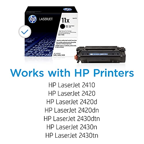HP Original 11X Black High-Yield Toner Cartridge | Works LaserJet 2410, 2420, 2430 Series | Q6511X