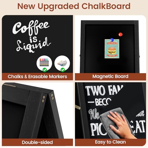 Chezerra A Frame Chalkboard Sign, 40"x20", Black