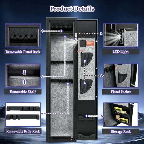 KAER Long Gun Safe for Rifles and Pistols with Electronic Lock Assembled