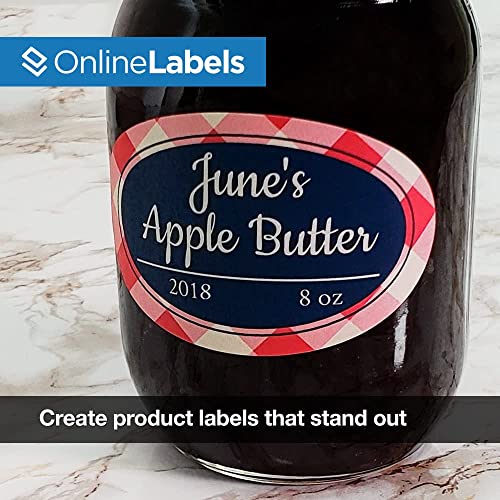 OnlineLabels 3.33" x 2" Oval Labels - White Matte - 1,000 Sheets
