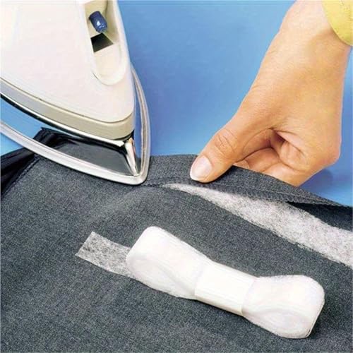 Heat Bond Iron-On Adhesive 4roll Hot Melt Double-Sided Tape Self-Adhesive Pants Paste Iron On Trousers Fabrics for DIY Sewing(X-Large)