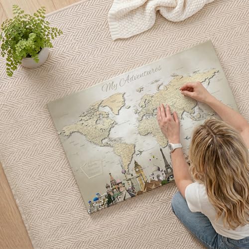 Forever Map - My Endless Adventures Push Pin World Map - 36" x 24"