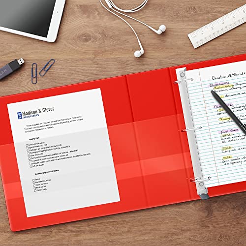 Staples Heavy-Duty 4-Inch D-Ring View Binder, Red, 800 Sheets