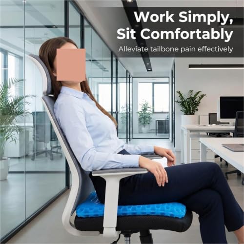 SamLng Breathable Gel Seat Cushion - Honeycomb for Back and Tailbone Relief - Ideal for Home, Office, Wheelchair, and Car Use(Purple,E)