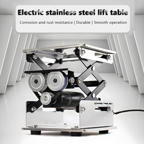 ZHEDUID Electric Scissor Lift Platform,Adjustable Laboratory Table and Sample Stand Rack,10Kg Capacity for Lab Use,200mm