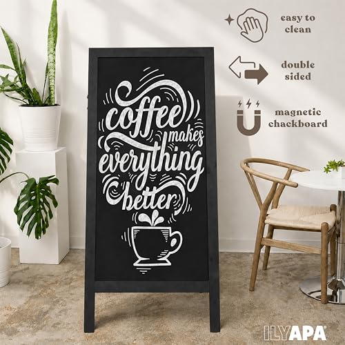 Ilyapa A Frame Chalk Board Easel Sign 27x58 in - Sandwich Signs Outdoor
