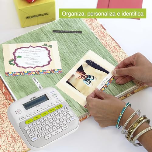 Brother P-touch, PTD210, Easy-to-Use Monochrome Label Maker, One-Touch Keys, Multiple Font Styles, 27 User-Friendly Templates, White