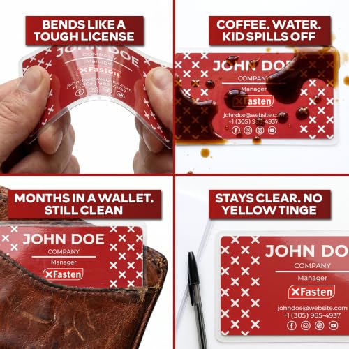 XFasten Self Seal Laminating Pouches Business Card Size 4-Inch x 3-Inch 100-Pack, 10 Mil Business Card Laminating Pouches Non-Yellowing Self Sealing Laminating Sheets Business Card Size