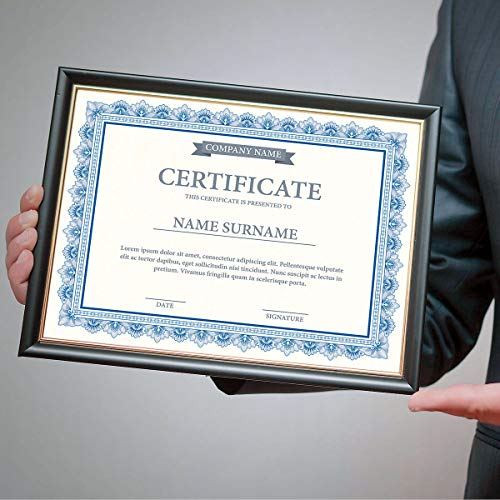 Intricate Blue & White Parchment Certificate Papers - Pack of 100, Laser & Inkjet Printer Compatible, For Office, Business Awards, Graduation, School Diplomas, 8-1/2" x 11" on 60 lb. Text Stock