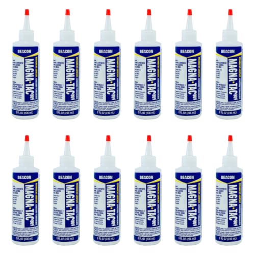 BEACON Magna-Tac 809 Permanent Adhesive - Trusted Fabric Glue for Fashion Design and Quick Clothing Repairs, 8-Ounce, 12-Pack