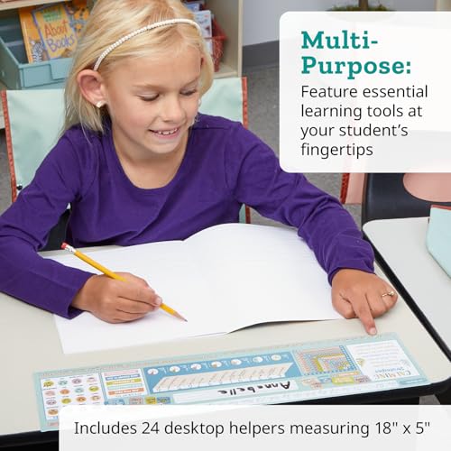 Really Good Stuff Chalkboard-Style Grades 3-5 Desktop Nameplates, 24-Pack