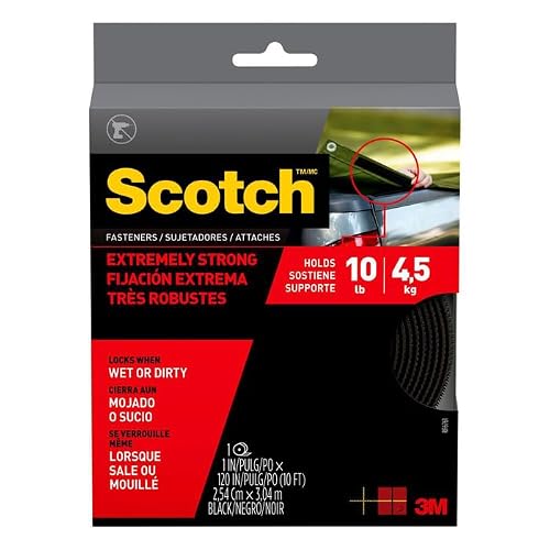 3M RF6761 10' X 1" Black Scotch Extreme Fasteners