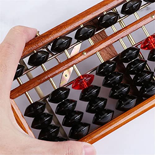 NSUQOA 17 Digits Wooden Standard Abacus Chinese Calculator Counting Math Learning Tool Beginners