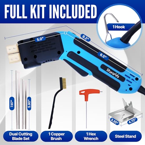 ShearVa 300W Electric Hot Knife Foam Cutter – Heavy-Duty Air-Cooled Styrofoam Cutting Tool Kit with Blades & Accessories for EPS, XPS, PU, KT Board & Sponge | DIY & Crafts