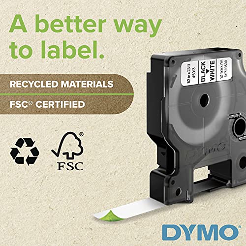 DYMO Rhino Industrial Heat-Shrink Labels, 1/2" Tube, Black Print on Yellow