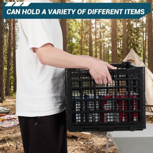 EcoSummer Plastic Foldable Storage Crate, Heavy Duty Crates for Classroom