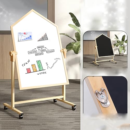 Dry Erase Board Double Sided, Magnetic White Board with Stand, Rolling Whiteboard, Standing Whiteboard on Wheels(90x120cm/35x47in)