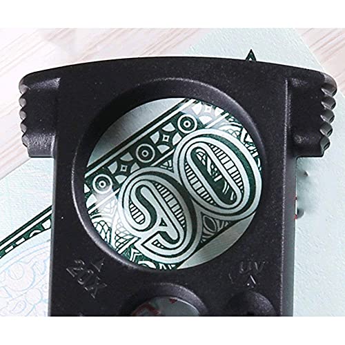 Magnifiers Pull Out Double Lens Mini Magnifying Glass Light UV Light Handheld Portable for Old Man Book Reading Jewelry Identification Crafts Carving and