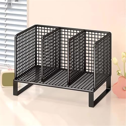 Office Bookshelf Home Hollow Out Iron Three Slots Bookshelf Office Supplies Metal Storage Rack