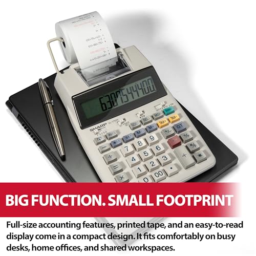 Sharp Two-Color Printing Calculator, White (EL-1750V)