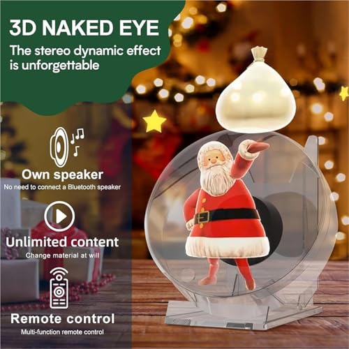 3D Hologram Fan Mini Holographic Projector Advertising Display Light HD for Stores Bars Party Xmas(PC Replacement)
