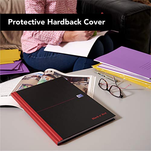 Oxford Black n' Red A4 Notebook, Hardback Casebound, Pack of 3