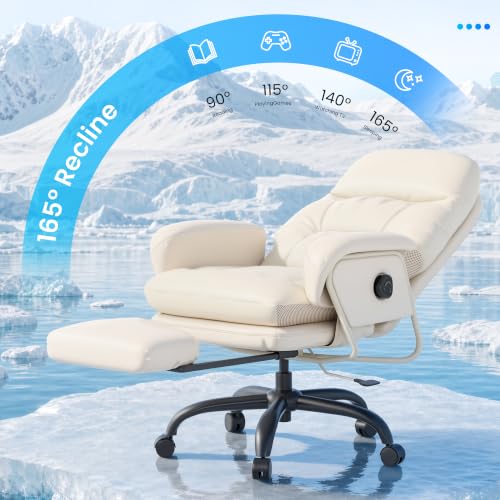 FLEXISPOT Cooling Ergonomic Office Chair with Footrest, Beige, HC4 Cool