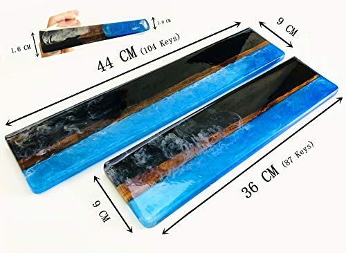 Handmade Artisan Wood Resin Keyboard Wrist Rest Pad Palm Protection for 87/104/108 Keys Mechanical Keyboard (44 cm (104/108 Keys))