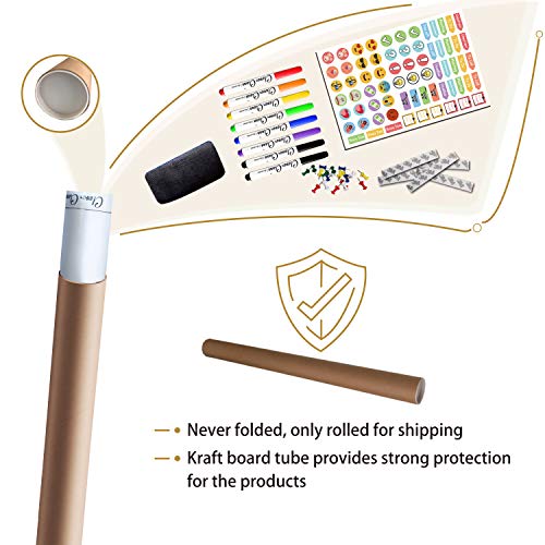 CLEVER CLEAN Large Dry Erase Wall Calendar - 36"x72" Undated 3-Month Calendar for Home, School, Office Projects - Jumbo Reusable Task Organizer