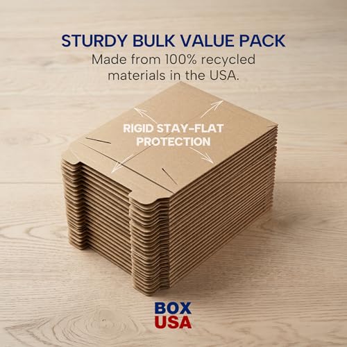 BOX USA Rigid Mailers 20" x 27" (50-Pack) - Kraft Mailer Envelopes for Oversized Posters, Artwork, Blueprints - Stay Flat