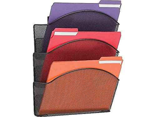 Onyx Steel Triple Wall Pocket, Letter, Black, 12 x 3 1/4 x 17 1/4