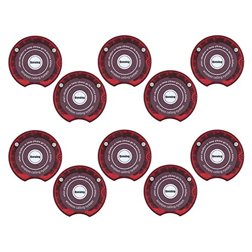 Guest Queue Calling Pagers System,10 pcs/Pack Long Distance Customer Receiver,Coaster Pagers Replacement for SU-668,Rechargeable Buzzers for Food Court Clinic Shop Cafe
