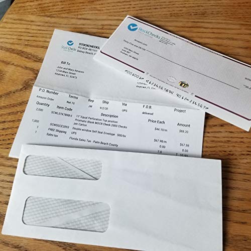 1,000ct, #9 Double Window Security Envelopes, Tinted. Self Seal. Fits Quicken, Quickbooks, Microsoft Money Checks, Quick Books, Intuit