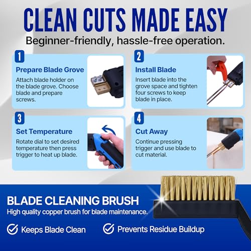 ShearVa 300W Electric Hot Knife Foam Cutter – Heavy-Duty Air-Cooled Styrofoam Cutting Tool Kit with Blades & Accessories for EPS, XPS, PU, KT Board & Sponge | DIY & Crafts