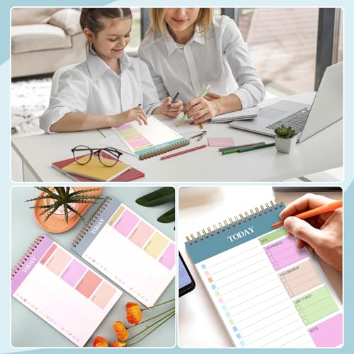 A5 Undated Daily Planner, Spiral‑Bound To‑Do List Notepad(2 Packs,)