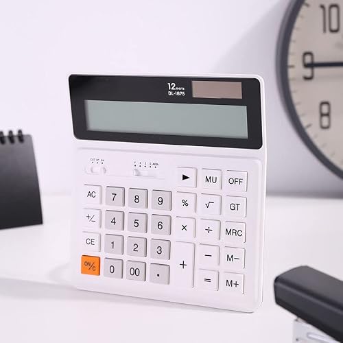 VZDUYHJ Desktop Calculator Financial Accounting Office Solar 12-Digit Large Screen Power Portable