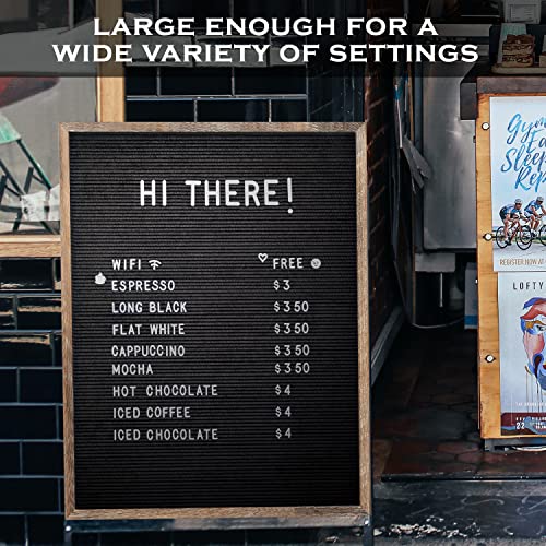 Large Letter Board 24x30 Inch, Big Felt Menu Board Barnwood Frame