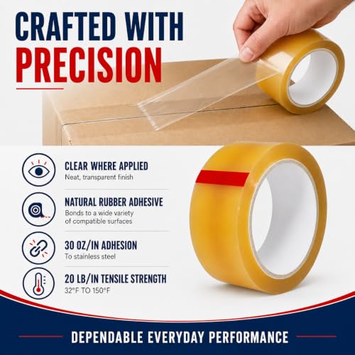 GGR Supplies Clear Cellophane Packaging Tape, 2 Inch x 72 Yds, Pack of 10