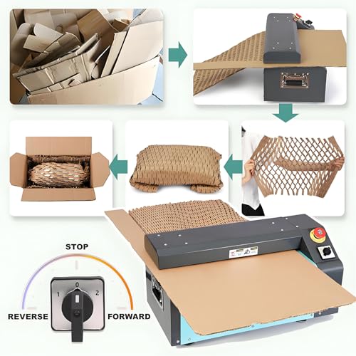 LMYYDES Cardboard Shredder Perforator Machine, Shipping Box Shredder 350mm Width 5m/Min Speed Void Fill and Packing Materials from Boxes