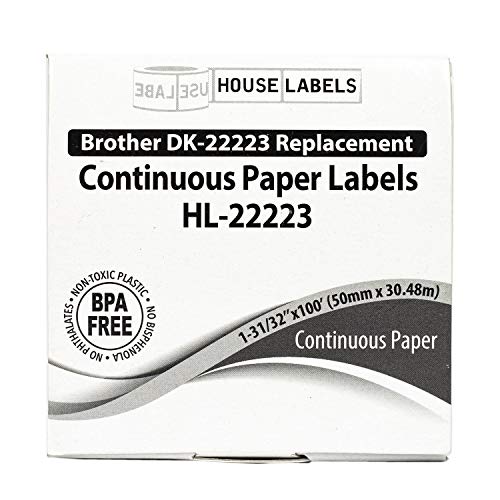 HouseLabels Compatible with Brother DK-2223, 1-31/32" x 100'