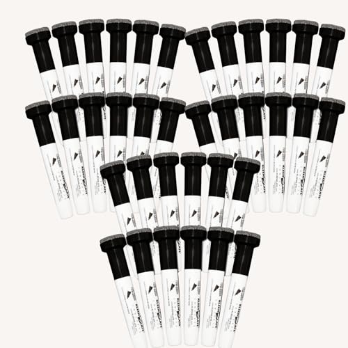 KleenSlate (36 Pack Large Black Dry Erase markers with Eraser Cap, Bullet Point.
