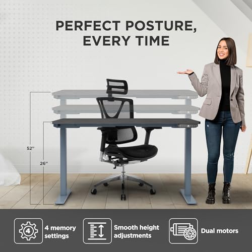 Uncaged Ergonomics Black Bamboo Standing Desk 23-49" Dual Motor (Gray)