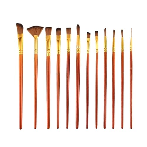BXFIRS 15 Combination Red Art Paintbrush Sets Nylon Hair Acrylic Brush Set